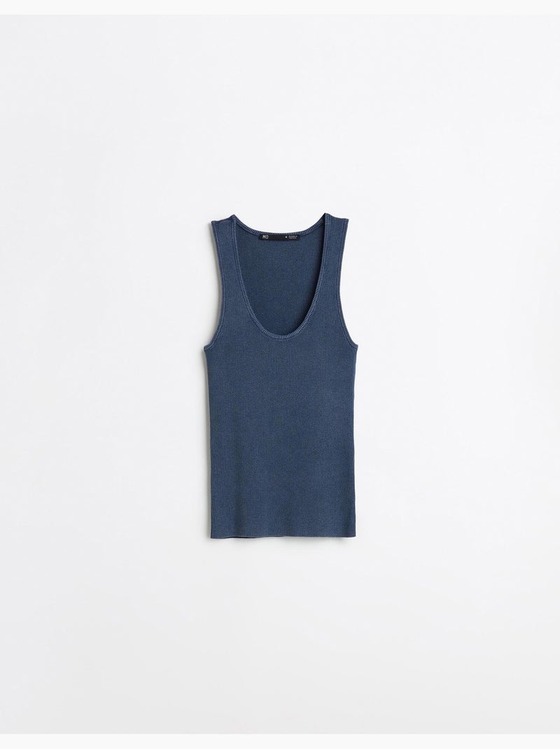 Camiseta de tirantes acanalada, MO Fashion Azul - Kiabi
