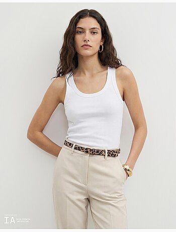 Camiseta de tirantes acanalada, MO Fashion