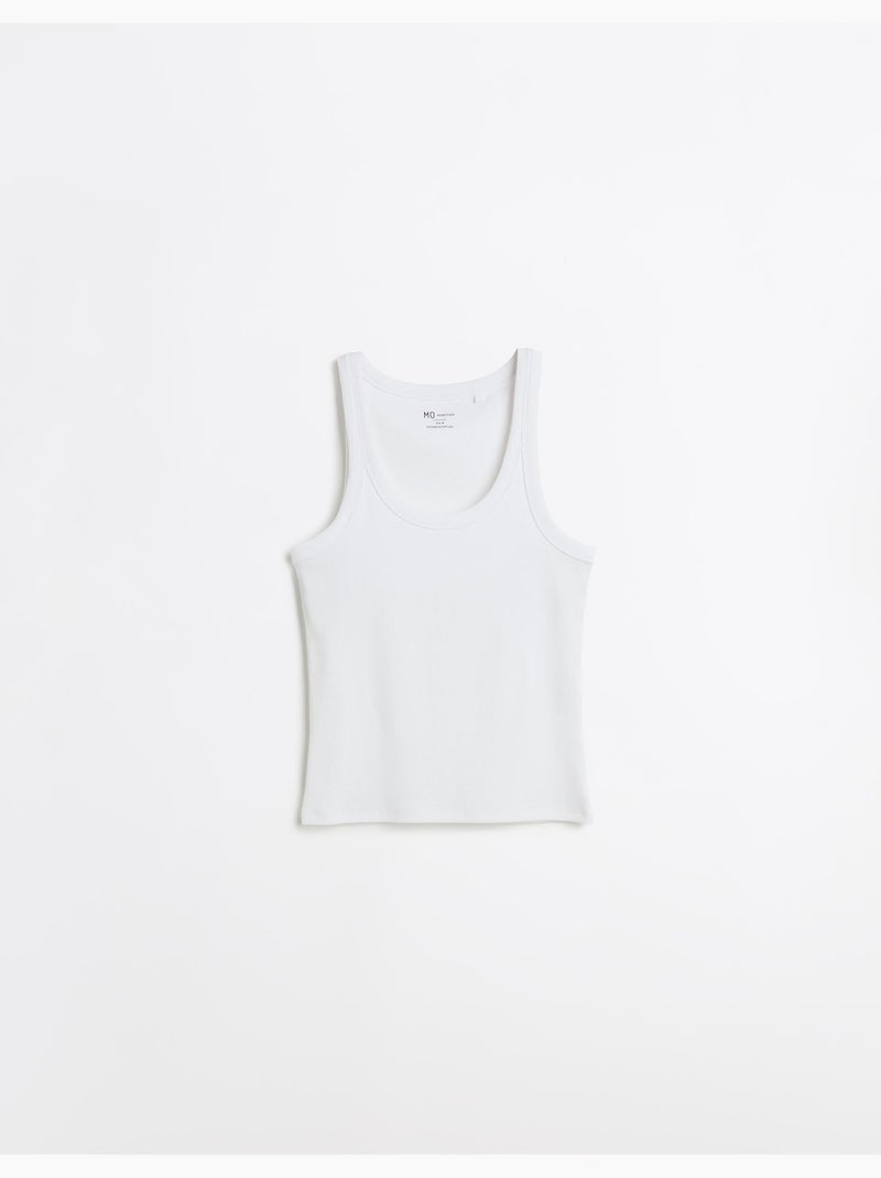 Camiseta de tirantes acanalada, MO Fashion Blanco - Kiabi
