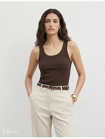 Camiseta de tirantes acanalada, MO Fashion