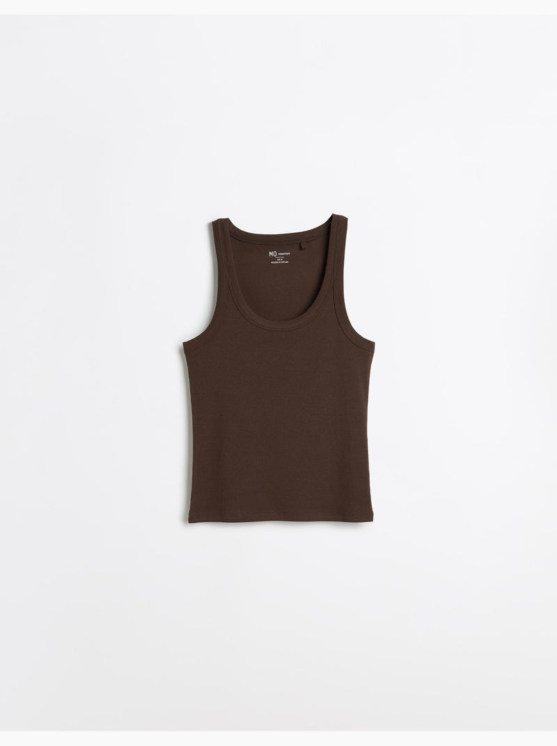 Camiseta de tirantes acanalada, MO Fashion Marrón - Kiabi