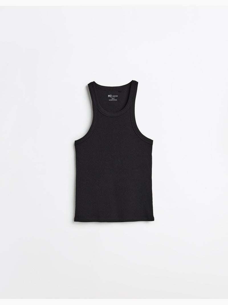 Camiseta de tirantes acanalada, MO Fashion Negro - Kiabi