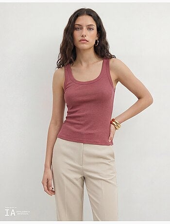 Camiseta de tirantes acanalada, MO Fashion