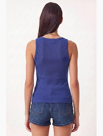 Camiseta de tirantes ajustada de algodón con cuello en u istanbul