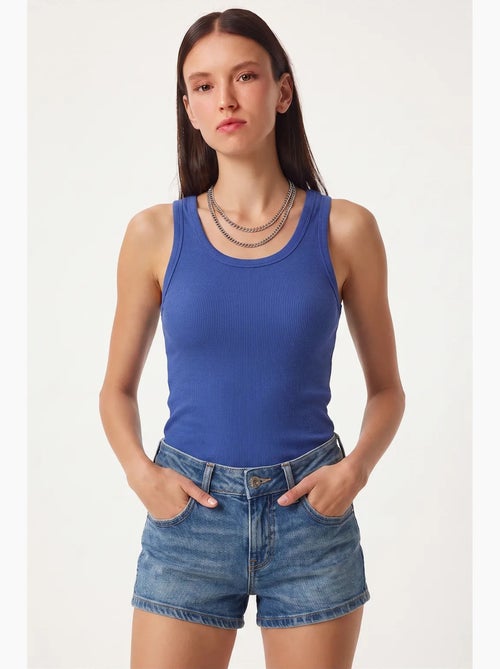 Camiseta de tirantes ajustada de algodón con cuello en u istanbul - Kiabi