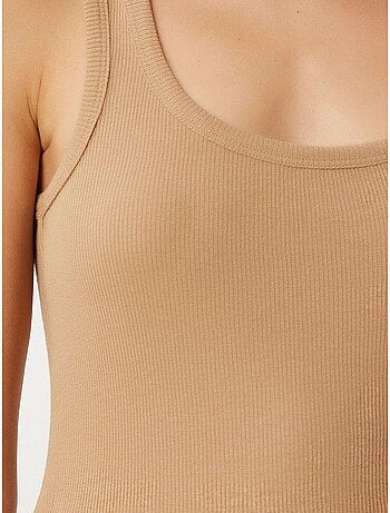 Camiseta de tirantes ajustada de algodón con cuello en u istanbul