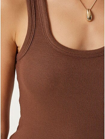 Camiseta de tirantes ajustada de algodón con cuello en u istanbul