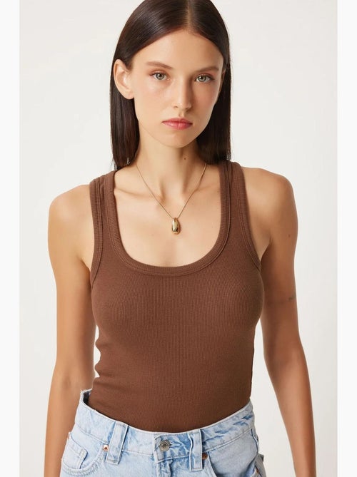 Camiseta de tirantes ajustada de algodón con cuello en u istanbul - Kiabi