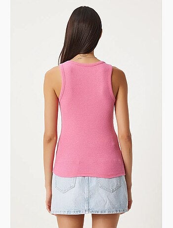 Camiseta de tirantes ajustada de algodón con cuello en u istanbul