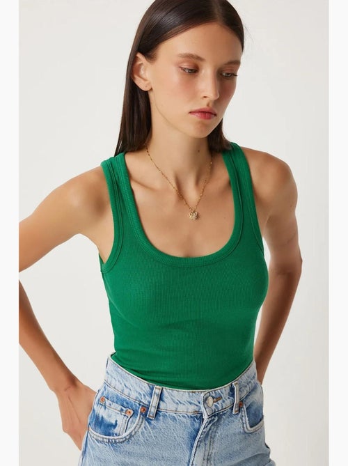 Camiseta de tirantes ajustada de algodón con cuello en u istanbul - Kiabi