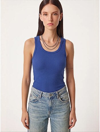 Camiseta de tirantes ajustada de punto con cuello en u, pack de 2 istanbul