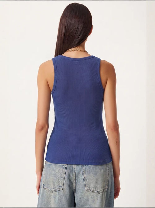 Camiseta de tirantes ajustada de punto con cuello en u, pack de 2 istanbul - Kiabi Camiseta de tirantes ajustada de punto con cuello en u, pack de 2 istanbul - Kiabi
