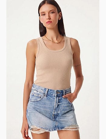 Camiseta de tirantes ajustada de punto con cuello en u, pack de 2 istanbul