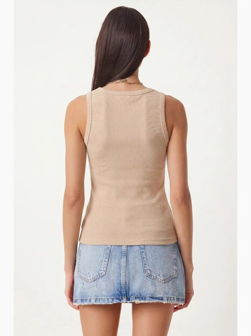 Camiseta de tirantes ajustada de punto con cuello en u, pack de 2 istanbul - Kiabi