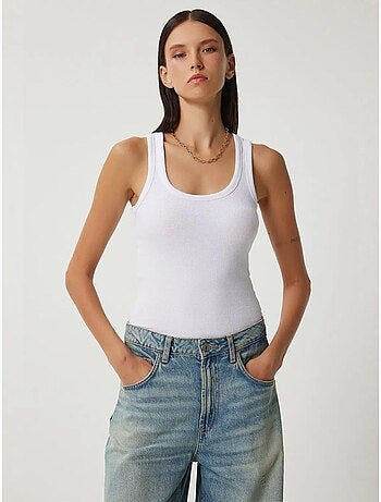 Camiseta de tirantes ajustada de punto con cuello en u, pack de 2 istanbul