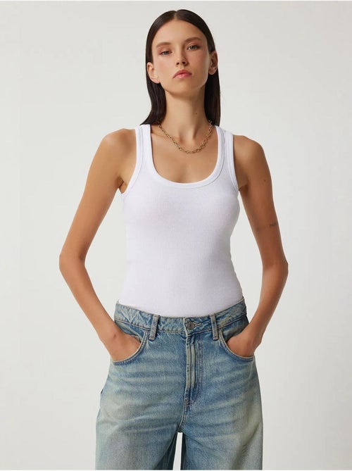 Camiseta de tirantes ajustada de punto con cuello en u, pack de 2 istanbul - Kiabi
