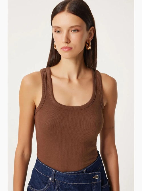 Camiseta de tirantes ajustada de punto con cuello en u, pack de 2 istanbul - Kiabi Camiseta de tirantes ajustada de punto con cuello en u, pack de 2 istanbul - Kiabi