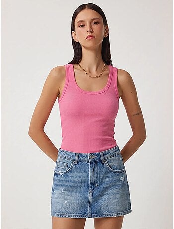 Camiseta de tirantes ajustada de punto con cuello en u, pack de 2 istanbul