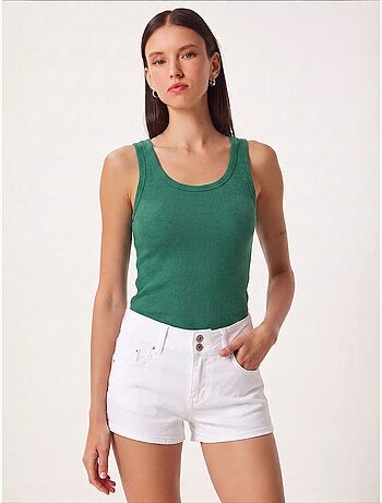 Camiseta de tirantes ajustada de punto con cuello en u, pack de 2 istanbul