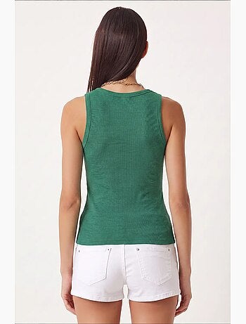 Camiseta de tirantes ajustada de punto con cuello en u, pack de 2 istanbul