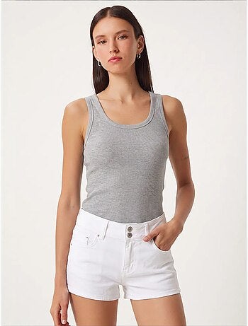 Camiseta de tirantes ajustada de punto con cuello en u, pack de 2 istanbul