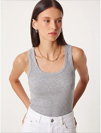 Camiseta de tirantes ajustada de punto con cuello en u, pack de 2 istanbul