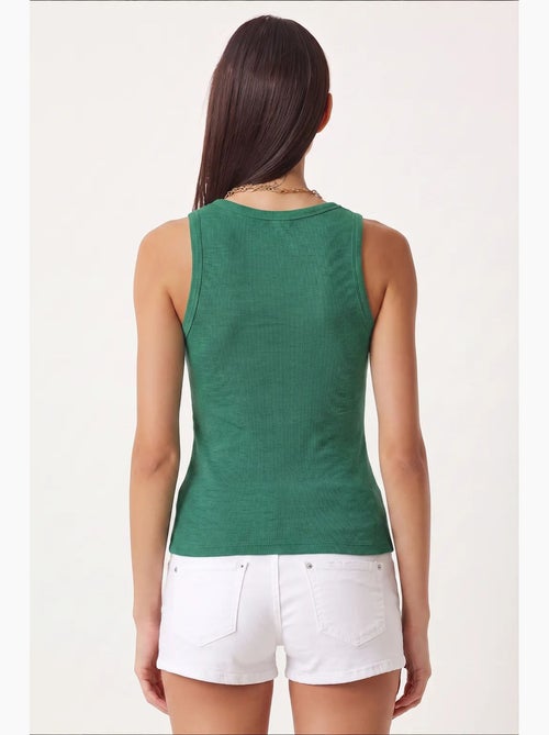 Camiseta de tirantes ajustada de punto con cuello en u, pack de 2 istanbul - Kiabi Camiseta de tirantes ajustada de punto con cuello en u, pack de 2 istanbul - Kiabi