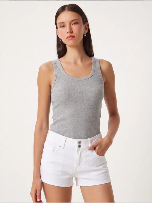 Camiseta de tirantes ajustada de punto con cuello en u, pack de 2 istanbul - Kiabi Camiseta de tirantes ajustada de punto con cuello en u, pack de 2 istanbul - Kiabi