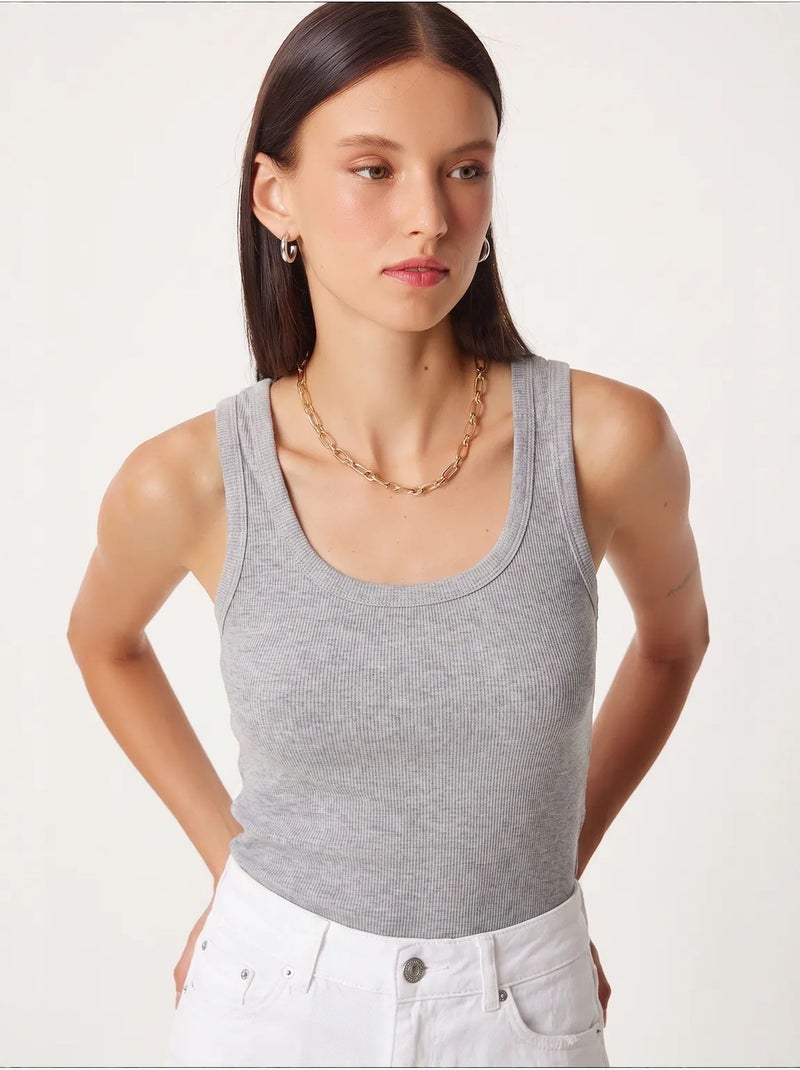 Camiseta de tirantes ajustada de punto con cuello en u, pack de 2 istanbul Verde - Kiabi