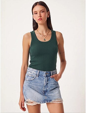 Camiseta de tirantes ajustada de punto con cuello en u, pack de 2 istanbul
