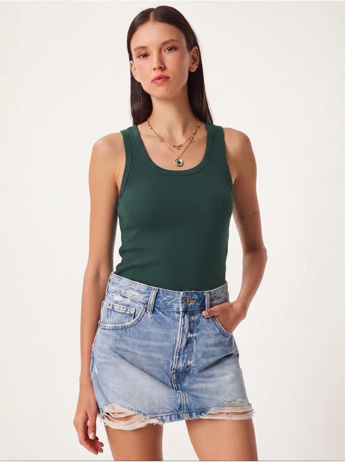 Camiseta de tirantes ajustada de punto con cuello en u, pack de 2 istanbul - Kiabi
