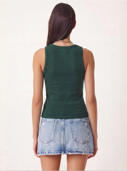 Camiseta de tirantes ajustada de punto con cuello en u, pack de 2 istanbul - Kiabi