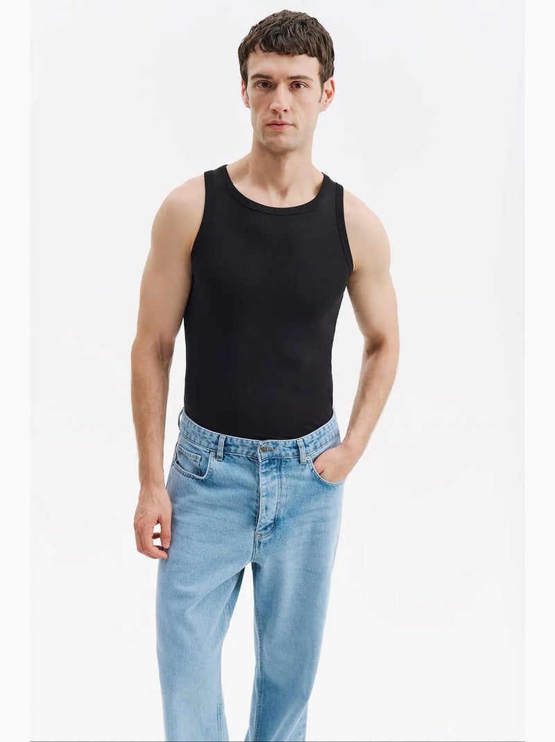 Camiseta de tirantes algodón elastano giesto Negro - Kiabi