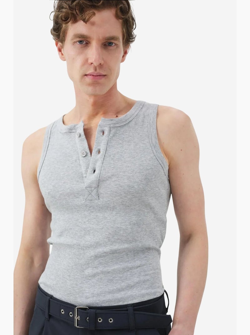 Camiseta de tirantes algodón giesto Gris claro - Kiabi