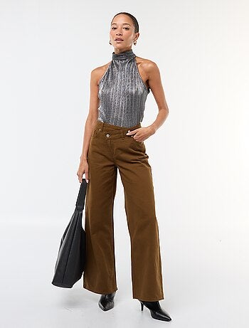 Camiseta de tirantes americana en punto plisado