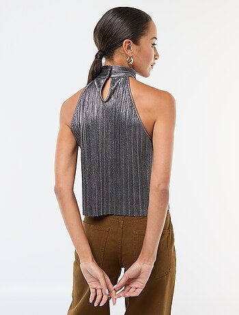 Camiseta de tirantes americana en punto plisado