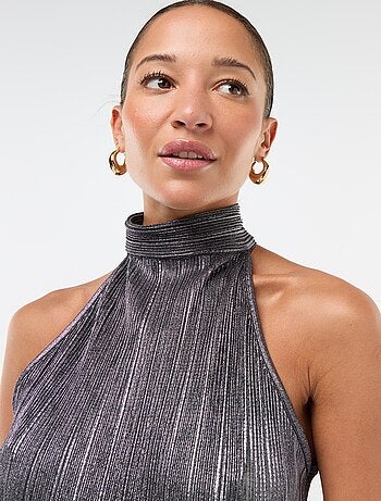 Camiseta de tirantes americana en punto plisado