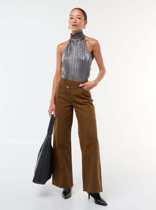 Camiseta de tirantes americana en punto plisado - Kiabi