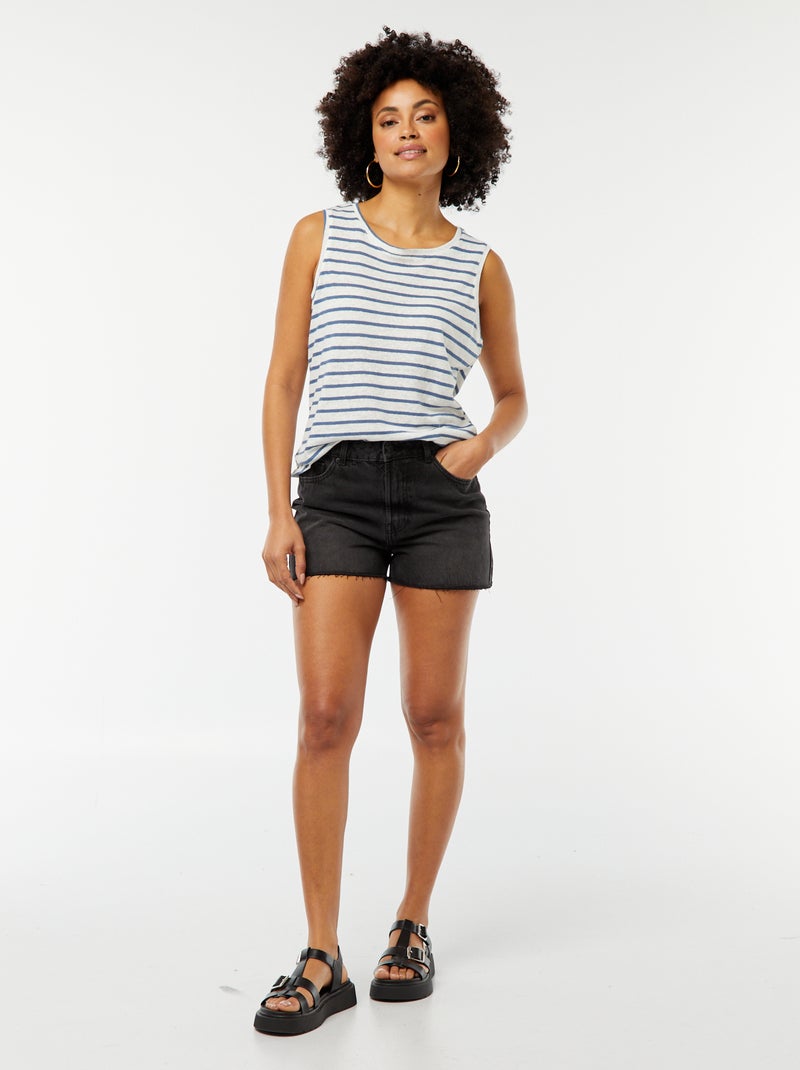 Camiseta de tirantes anchos AZUL - Kiabi