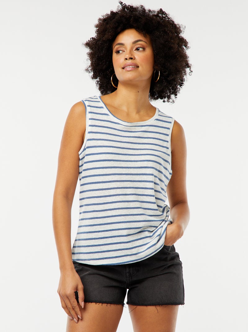 Camiseta de tirantes anchos AZUL - Kiabi