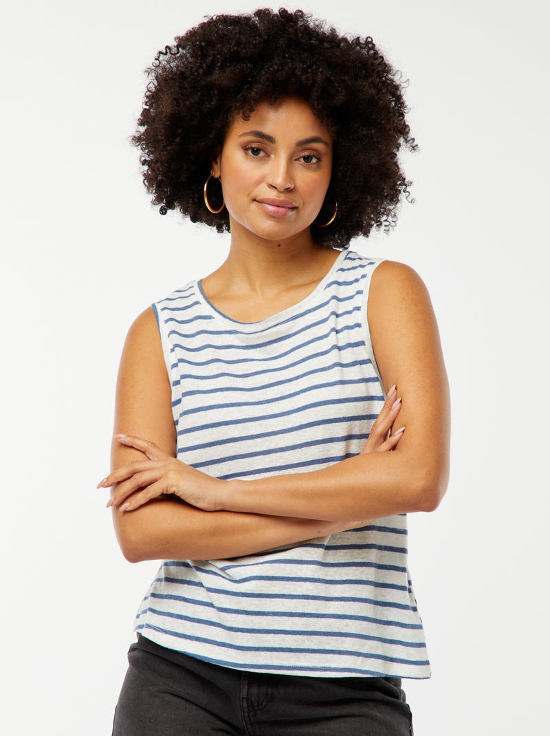 Camiseta de tirantes anchos AZUL - Kiabi