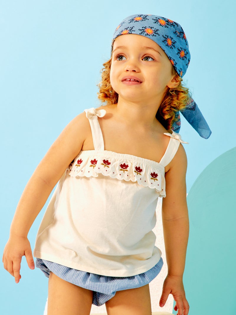 Camiseta de tirantes anchos BLANCO - Kiabi
