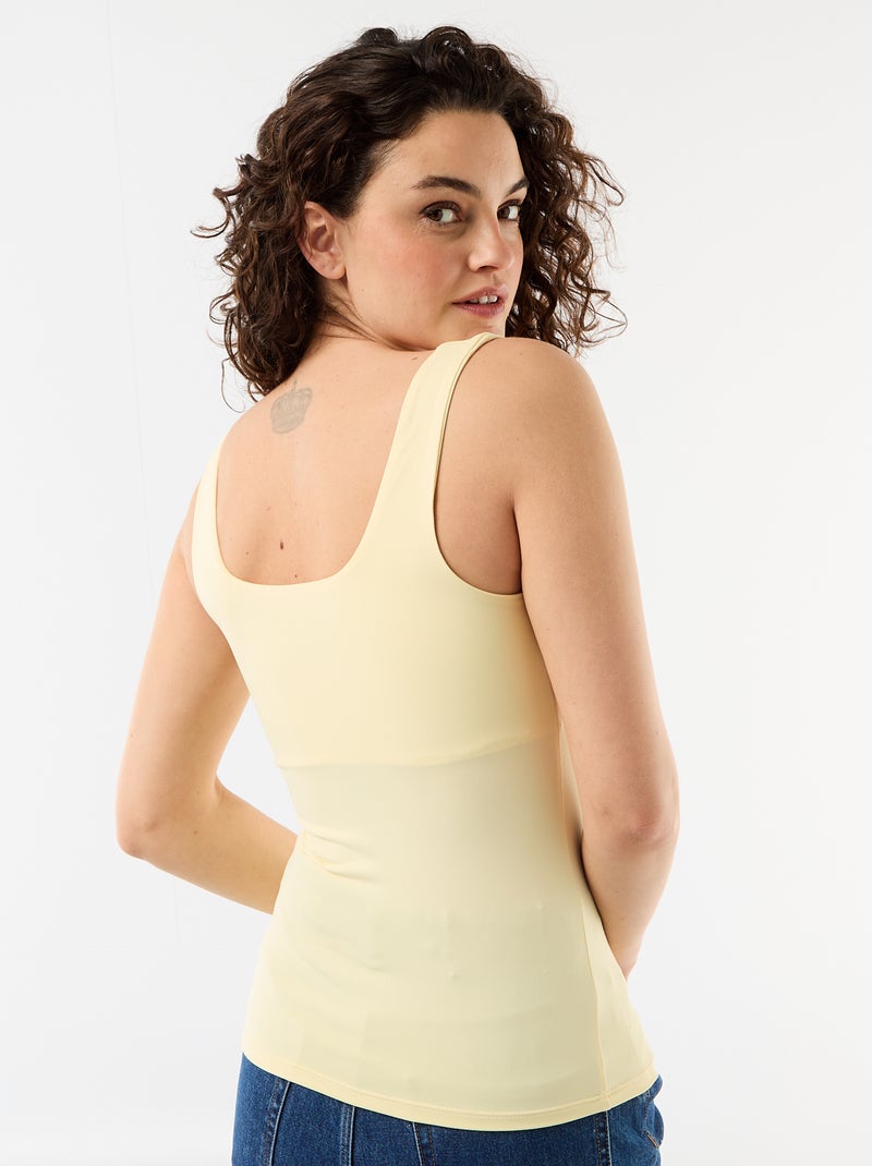 Camiseta de tirantes anchos cuello cuadrado Amarillo - Kiabi