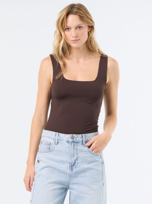 Camiseta de tirantes anchos cuello cuadrado - Kiabi