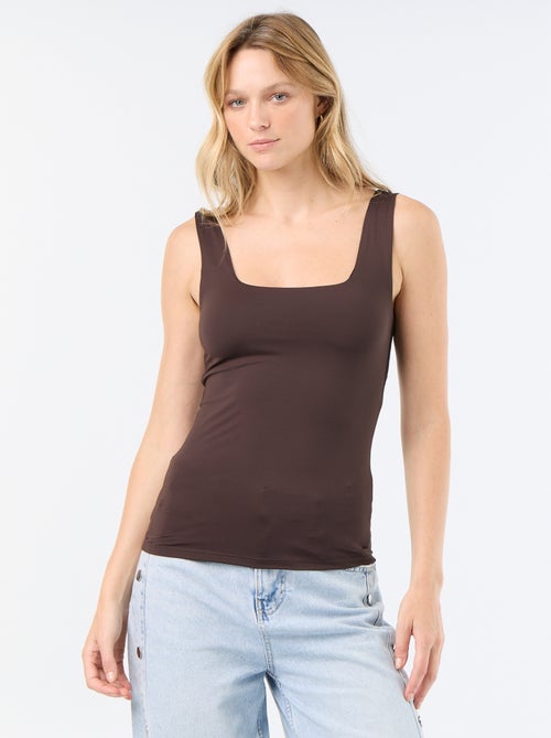 Camiseta de tirantes anchos cuello cuadrado - Kiabi