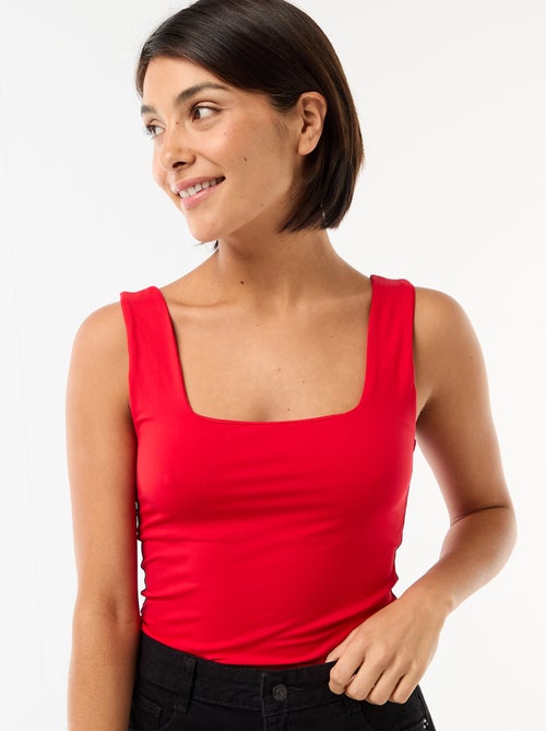 Camiseta de tirantes anchos cuello cuadrado - Kiabi