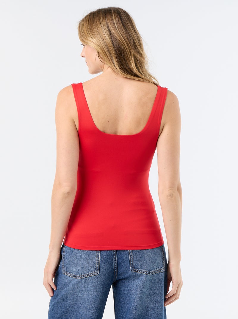 Camiseta de tirantes anchos cuello cuadrado Rojo - Kiabi