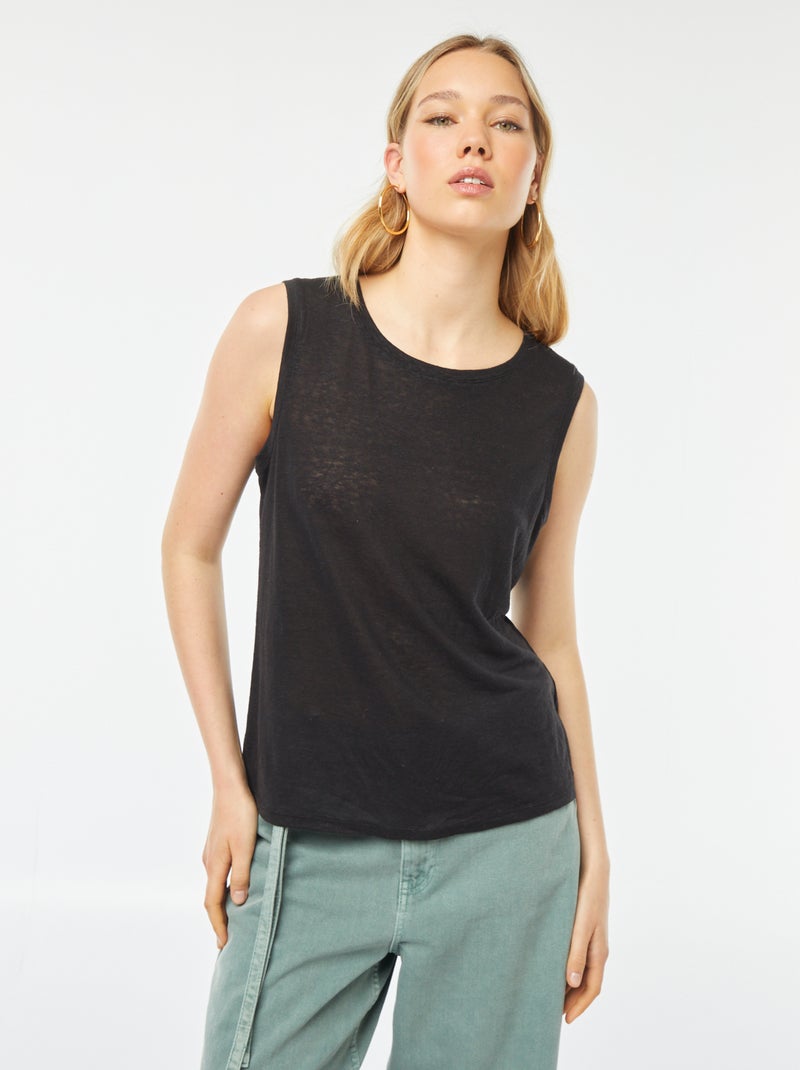 Camiseta de tirantes anchos negro - Kiabi