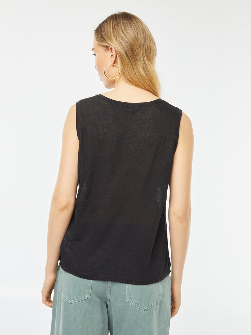 Camiseta de tirantes anchos negro - Kiabi