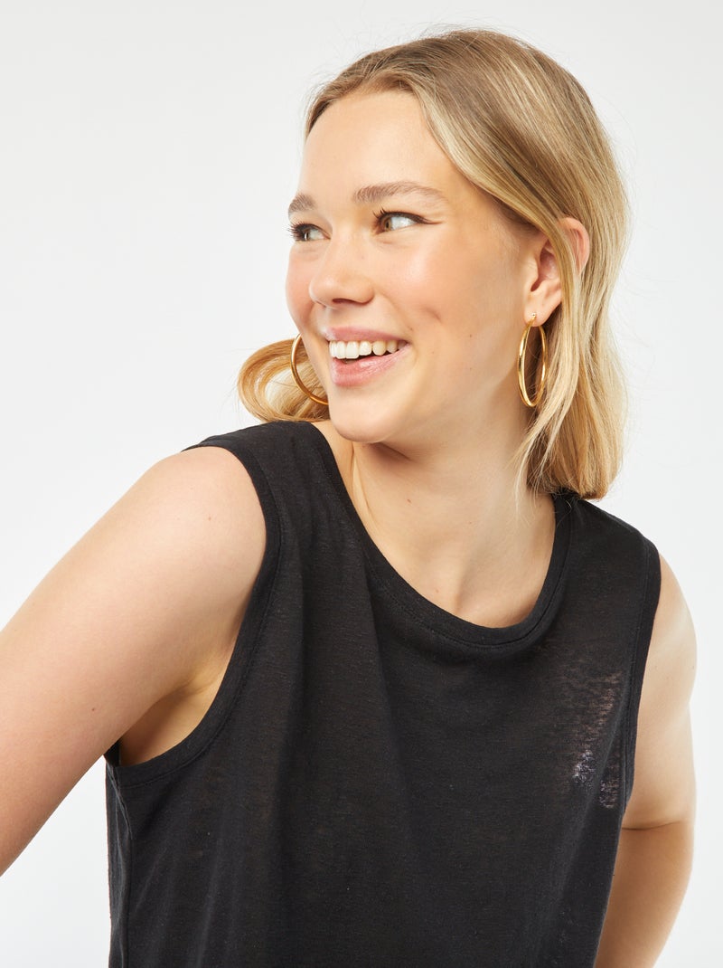 Camiseta de tirantes anchos negro - Kiabi